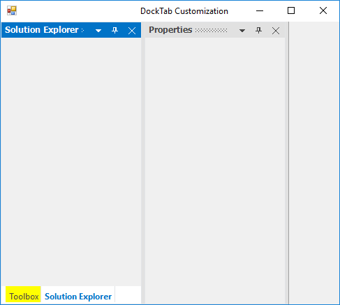 Customized tab background with tabbed dock window