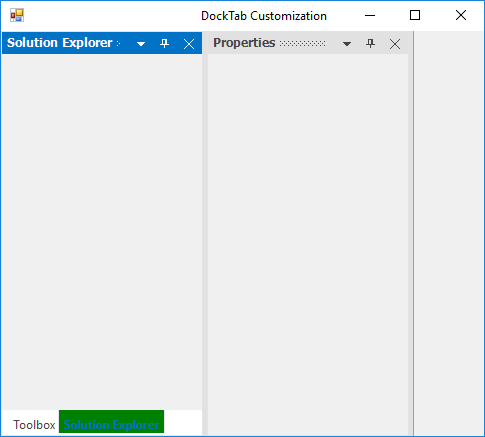 Customized active tab background with tabbed dock window