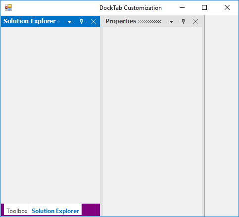 Customized tab panel background of tabbed dock window