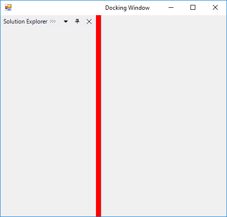 Red color resize splitter between Dock windows