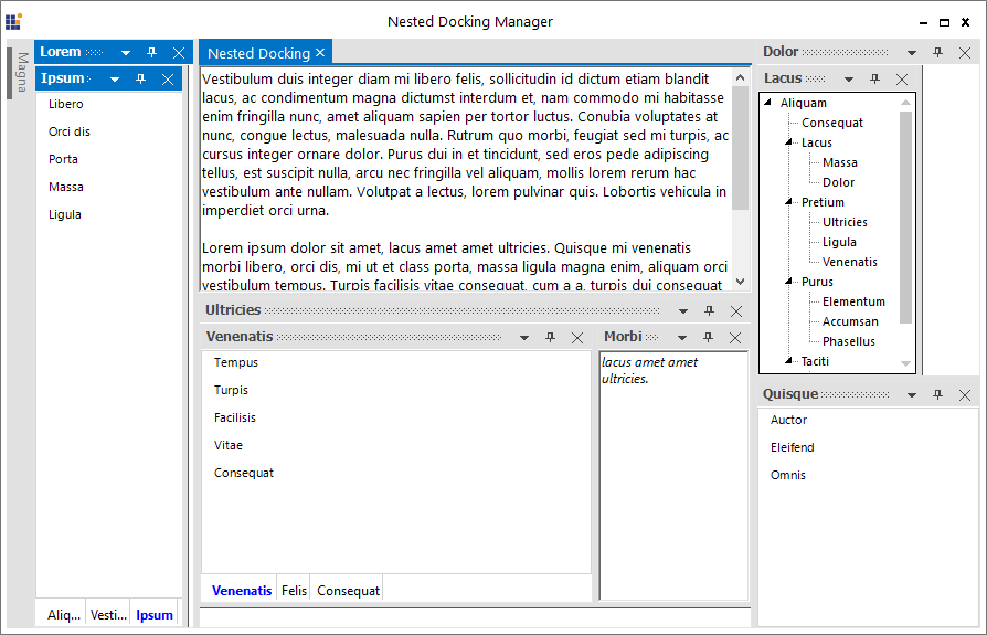 Complex layout DockingManager
