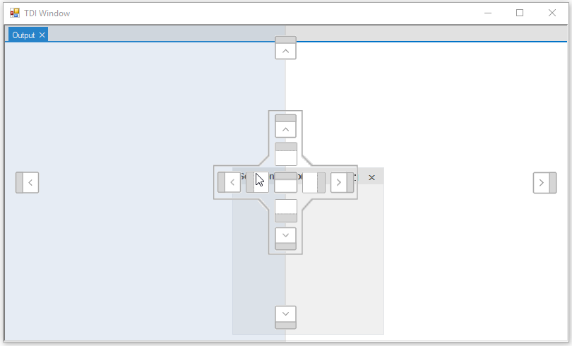 Docking manager displays preview for documenting the window at the left