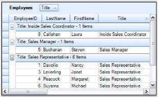 Simple Grouping in Data Representation for GridGrouping Control