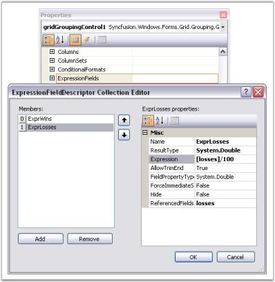 Adding Expression Fields Through Designer in Grid Grouping control