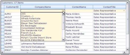 Setting AllowFilter property