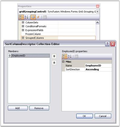 Grouping Through Designer in Data Representation for GridGrouping Control