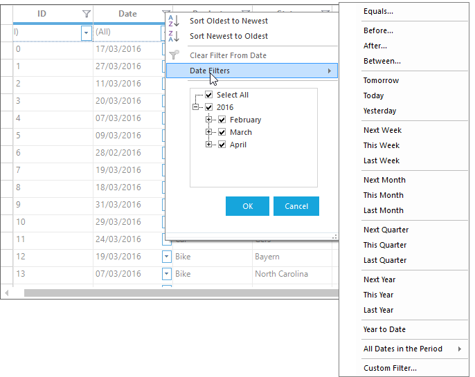 Date filter in ExcelLike filter