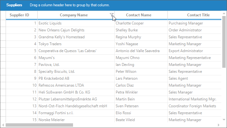 Filtering icon on mouse hover