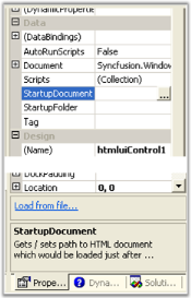 Set the location of startup html file
