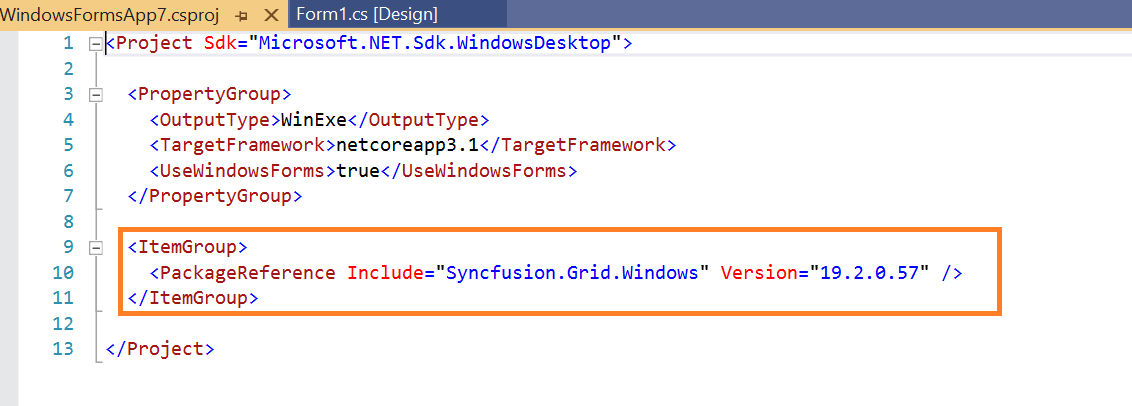 Winforms Package Entry