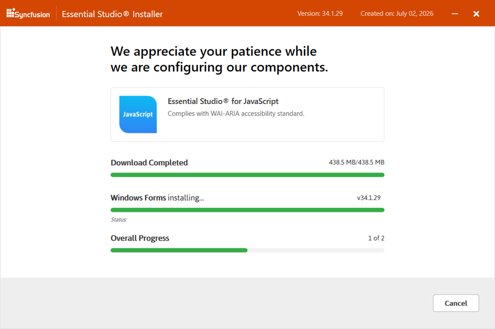 Download and Installation progress install/uninstall