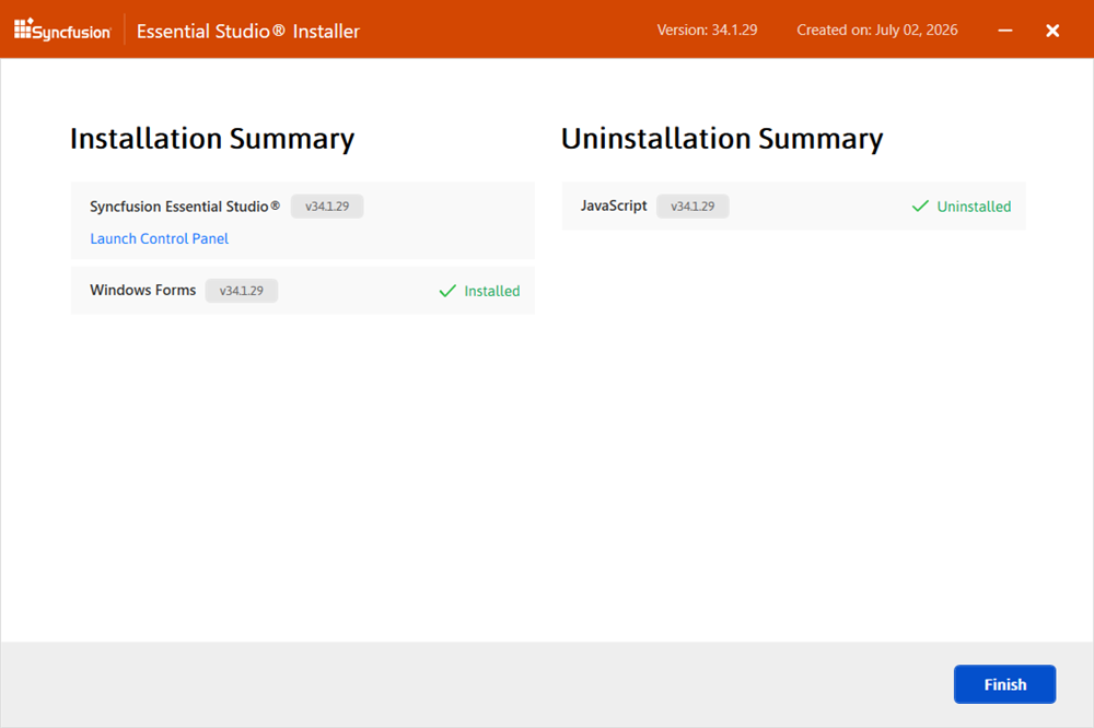 Summary install/uninstall