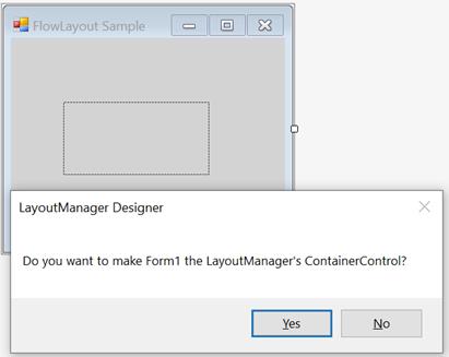 Alert to add Flow Layout as container control to form