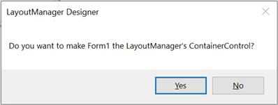 Alert to add GridBagLayout as container control to form