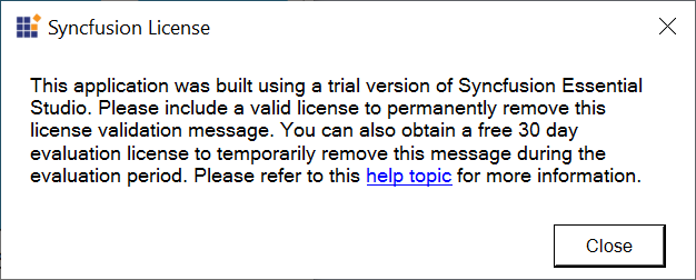 License key not registered