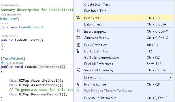 Click Run Tests