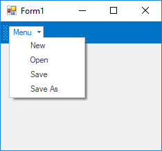 Form with ParentBarItem