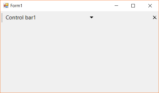 Control bar added via designer