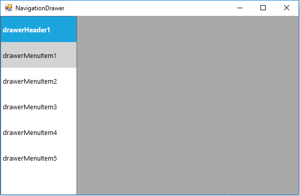 wf naigation drawer menu items added