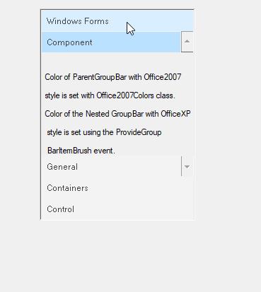 GroupBar item highlight