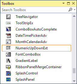 Drag and drop NumericUpDownExt from toolbox