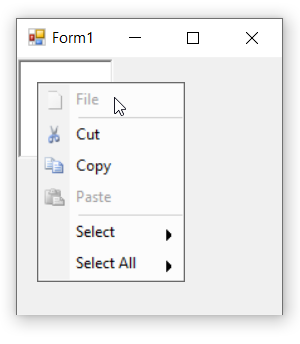 Disable menu items