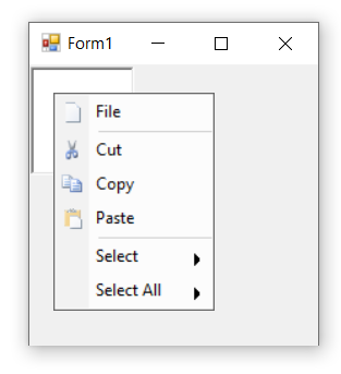 Display image in menu items