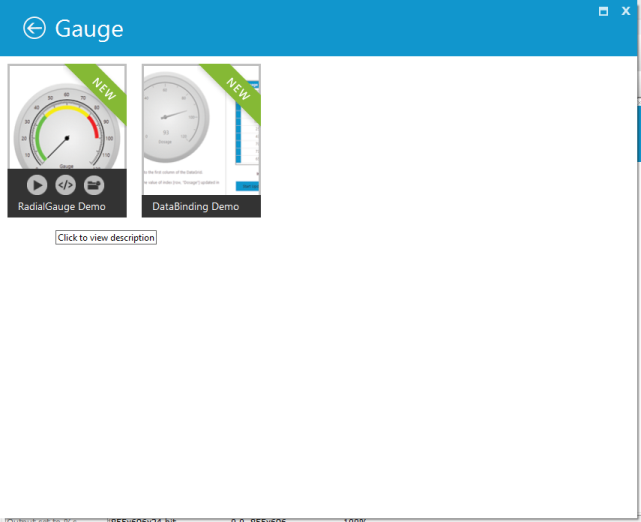 Click Gauge tile under Data Visualization