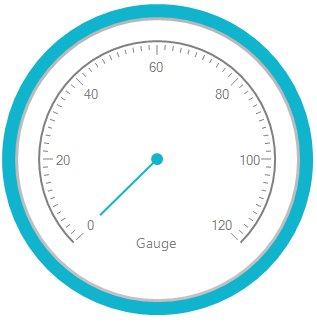 Radial Gauge with major and minor ticks