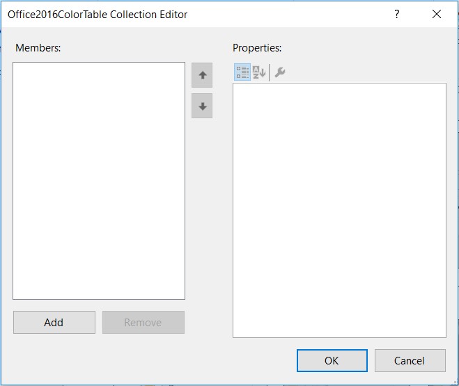 WindowsForms Ribbon Office 2016 Color Table Editor