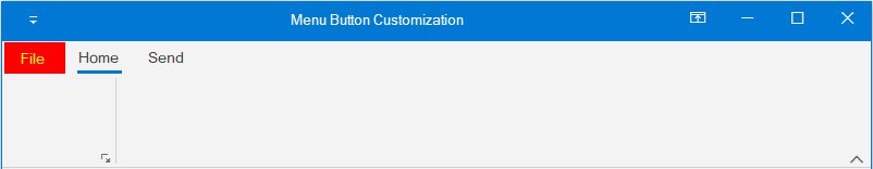 WinForms RibbonControlAdv Menu customization 2019