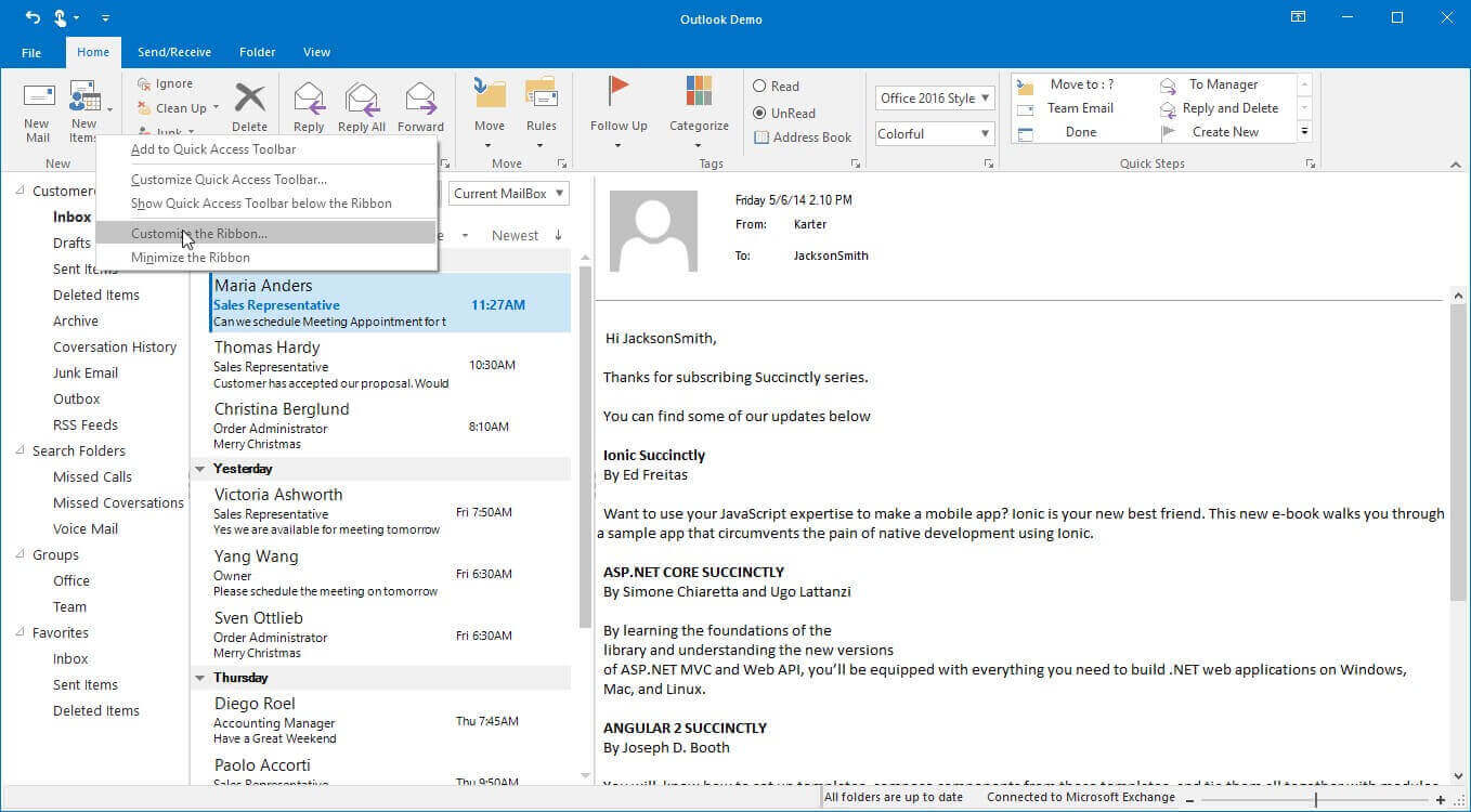 Accessing Customize Ribbon Window