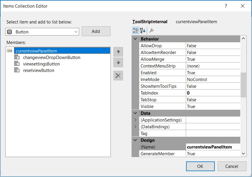 Arranging items using ToolStripPanelItem