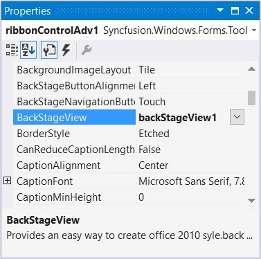 Setting BackStageView to the Ribbon