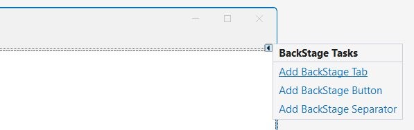 Adding Tab in the BackStage through designer