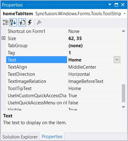 Customizing the Tab items