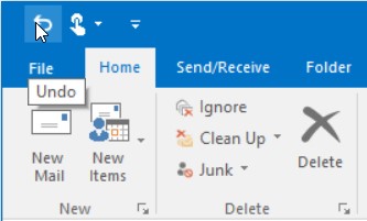 Shows the added undo button on QAT