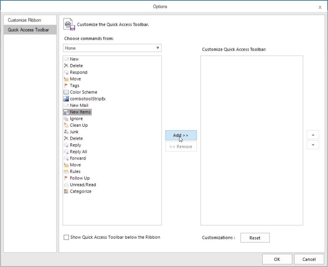 Shows the customize window for QAT