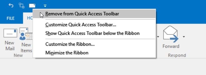 Shows the remove option of QAT