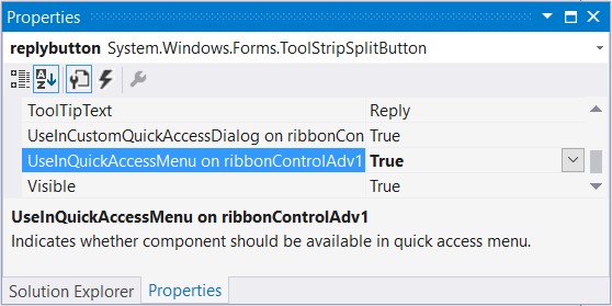 Shows the property window of the item