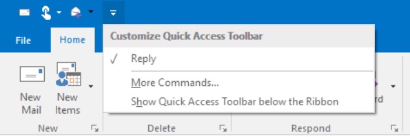 Shows the added item on QAT