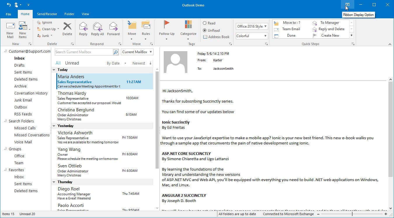 Changing Ribbon state using Display option button