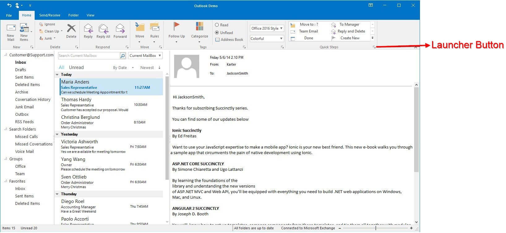 Accessing the Launcher button