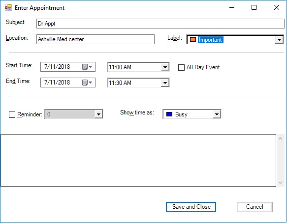 Adding appointment in WinForms Scheduler