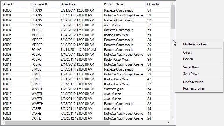 Winforms showing the applied the localization in scrollframe