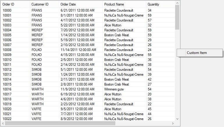 Custom contextmenu shown in scrollbar in winforms scrollframe