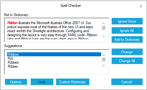 Metro Theme appearance in SpellCheckerAdv