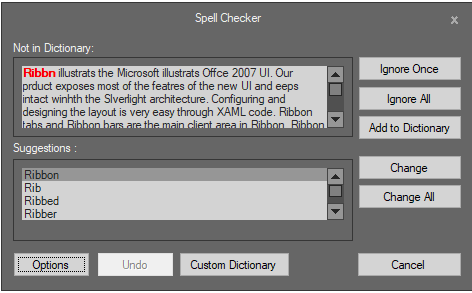 Office2016 DarkGray Theme appearance in SpellCheckerAdv
