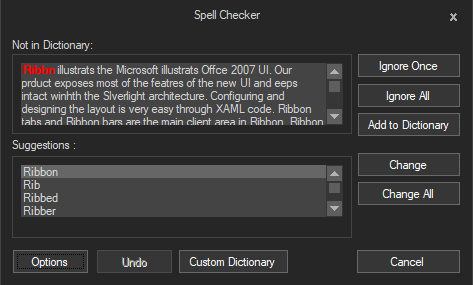 Office2016 Black Theme appearance in SpellCheckerAdv