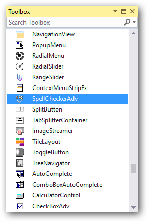 Search WindowsForms Spell Checker in Toolbox